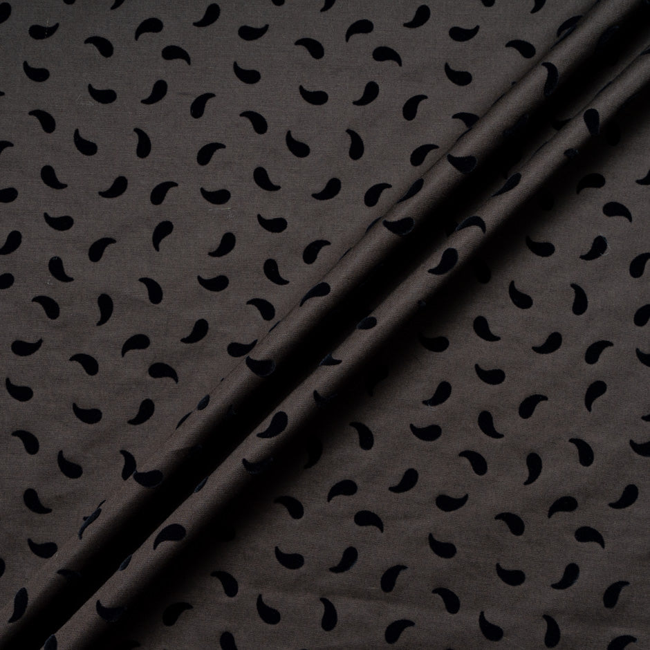 Paisley Floracked Dark Chocolate Brown Cotton