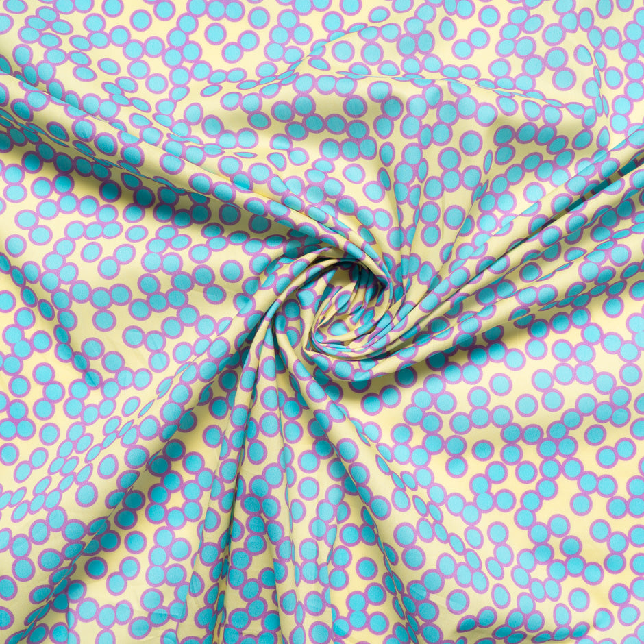 Blue & Pink Spotted Yellow Dani Maki Cotton