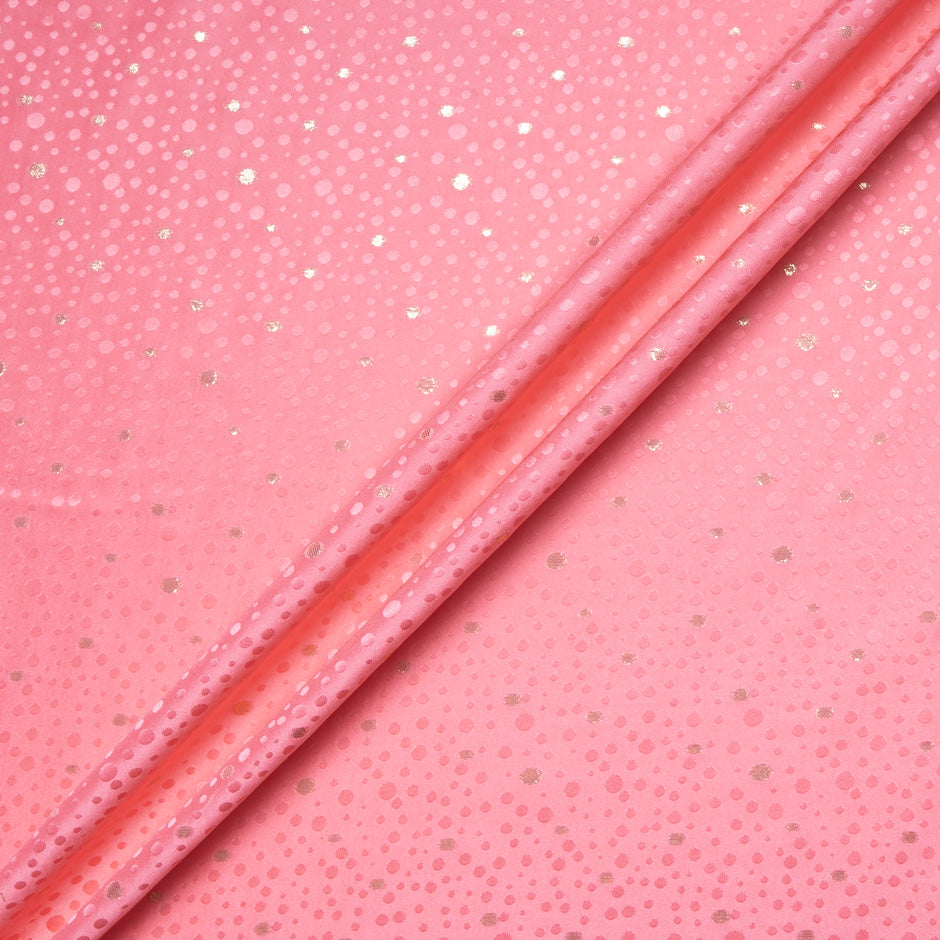 Coral Pink Metallic Spot Jacquard Silk (A 2.25m Piece)