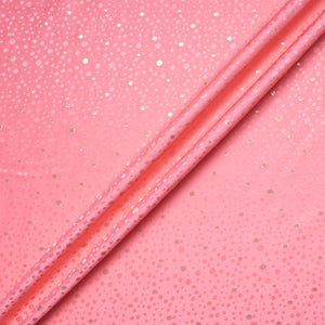 Coral Pink Metallic Spot Jacquard Silk