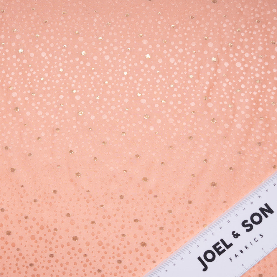 Peach Metallic Spot Jacquard Silk (A 2.40m Piece)