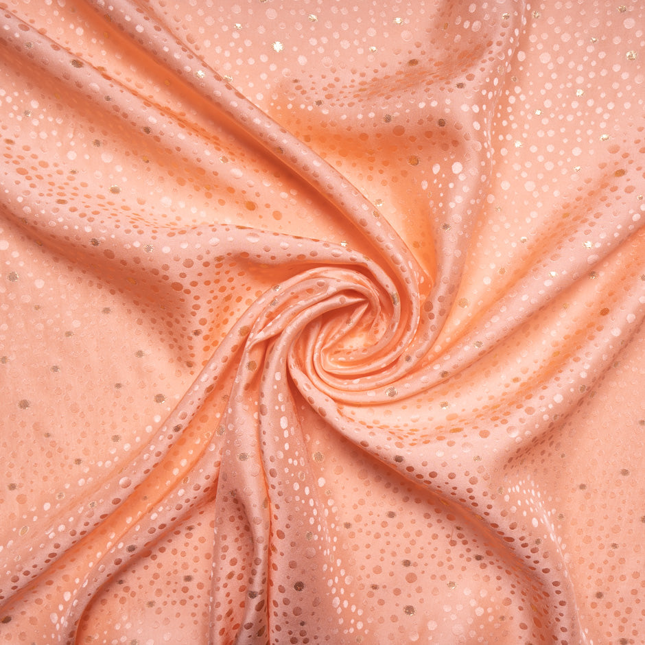 Peach Metallic Spot Jacquard Silk (A 2.40m Piece)
