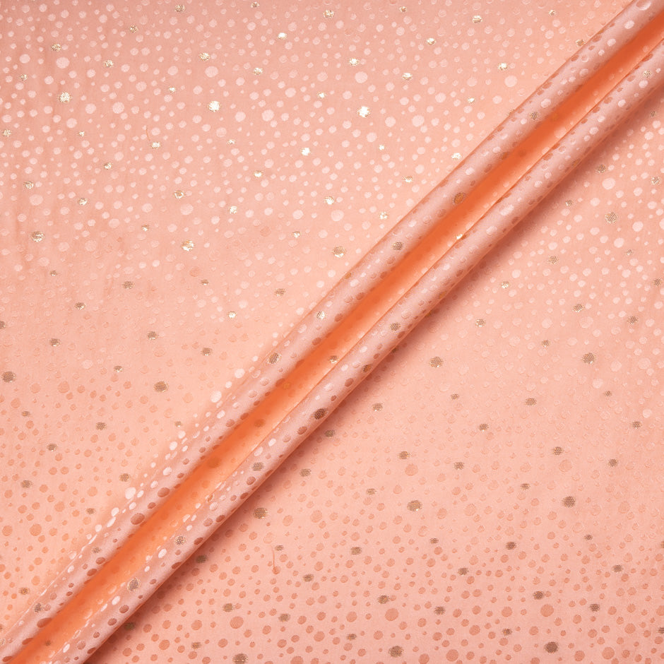 Peach Metallic Spot Jacquard Silk (A 2.40m Piece)