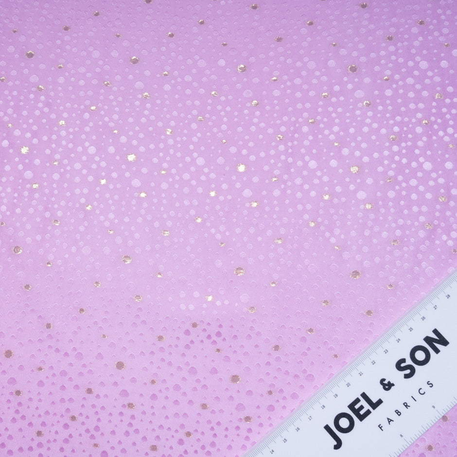 Candy Pink Metallic Spot Jacquard Silk