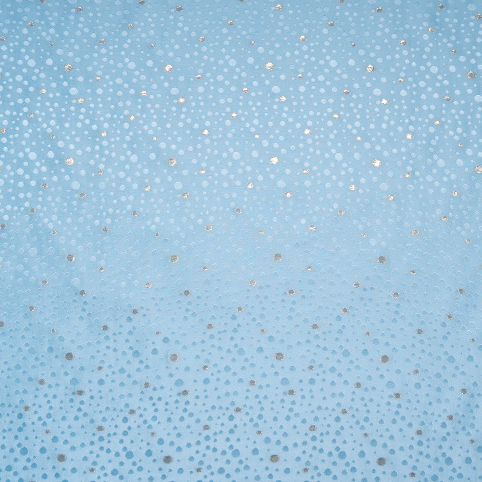 Baby Blue Metallic Spot Jacquard Silk