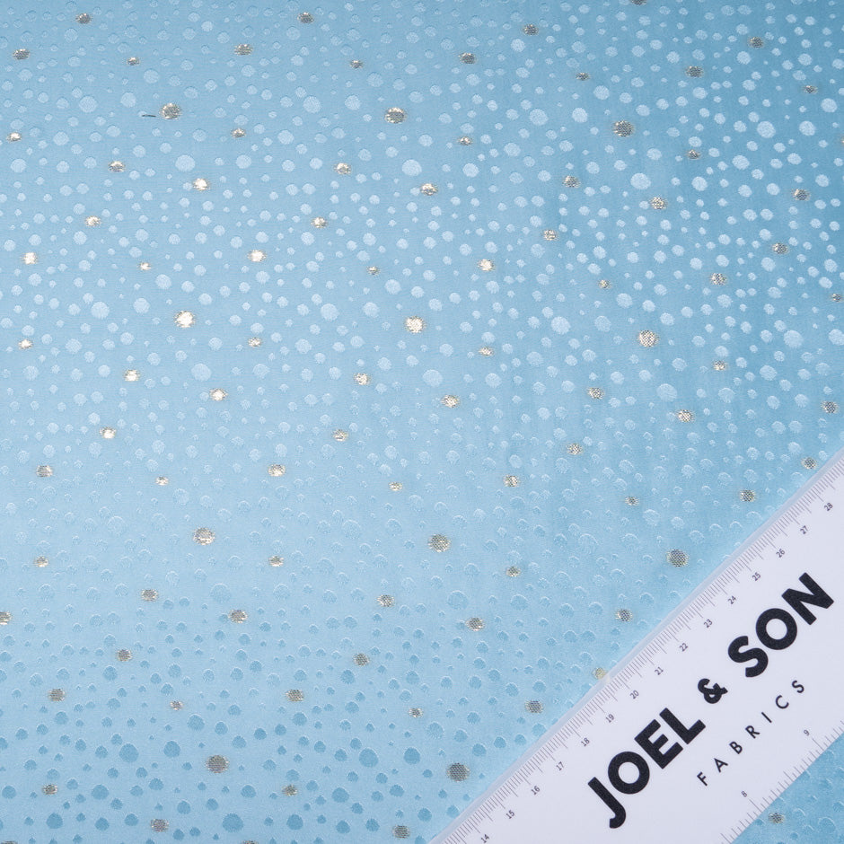 Baby Blue Metallic Spot Jacquard Silk