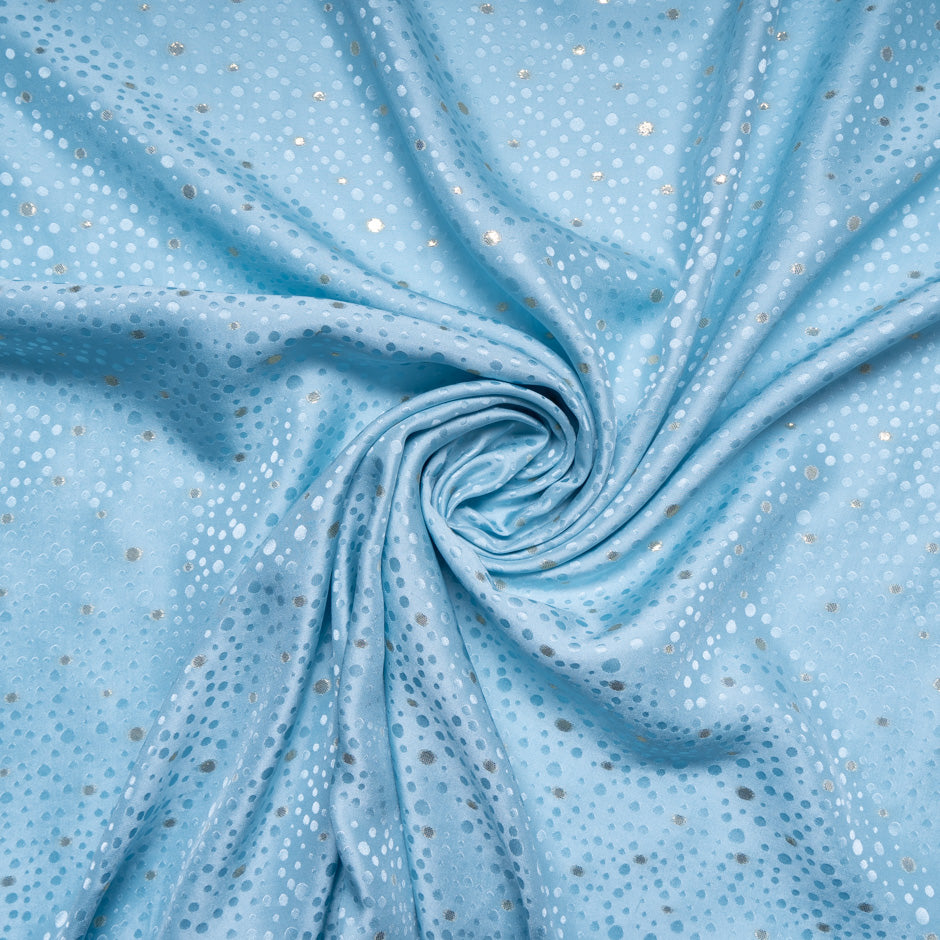 Baby Blue Metallic Spot Jacquard Silk