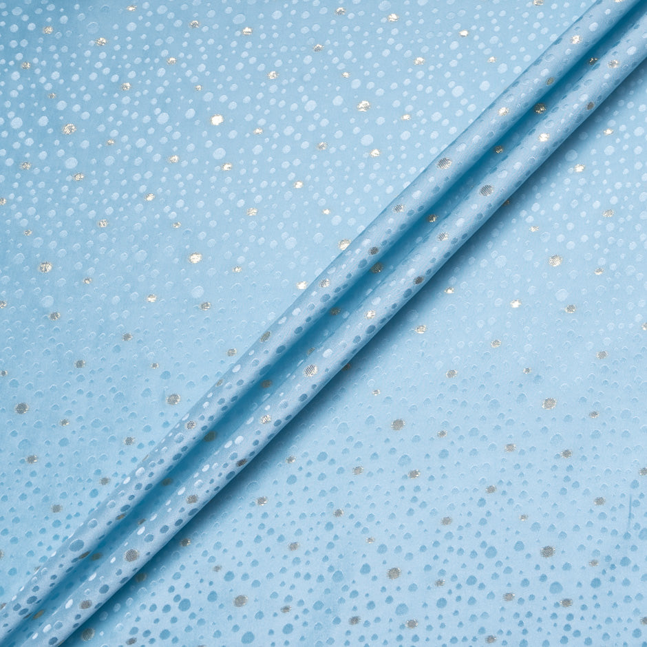 Baby Blue Metallic Spot Jacquard Silk