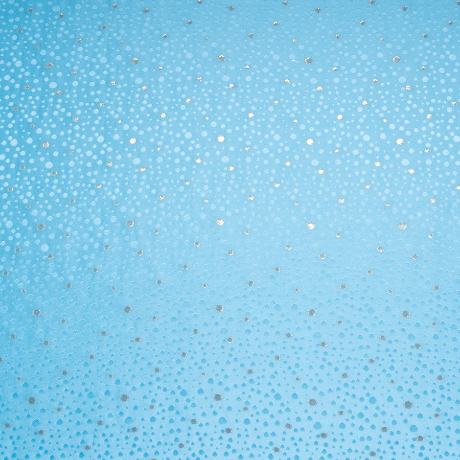 Sky Blue Metallic Spot Jacquard Silk (A 1.45m Piece)