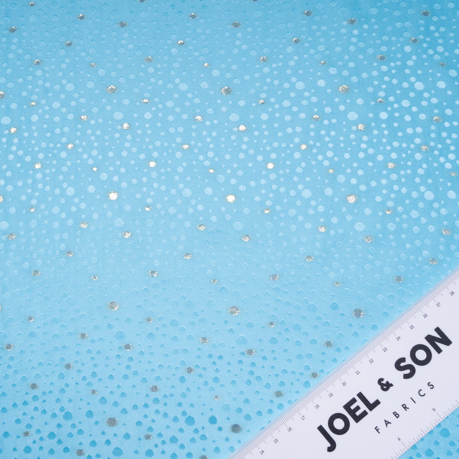 Sky Blue Metallic Spot Jacquard Silk (A 1.45m Piece)