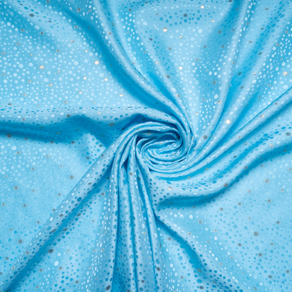 Sky Blue Metallic Spot Jacquard Silk (A 1.45m Piece)