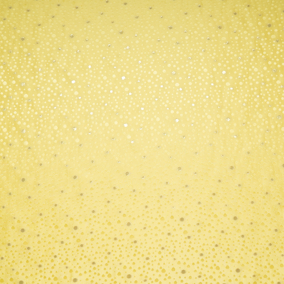 Yellow Metallic Spot Jacquard Silk