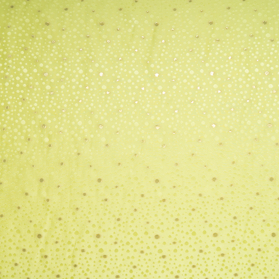 Lime Green Metallic Spot Jacquard Silk