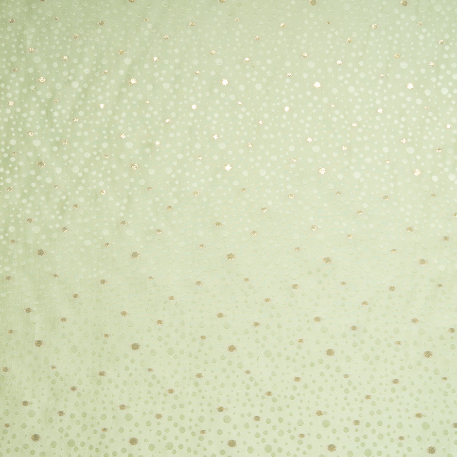 Green Metallic Spot Jacquard Silk