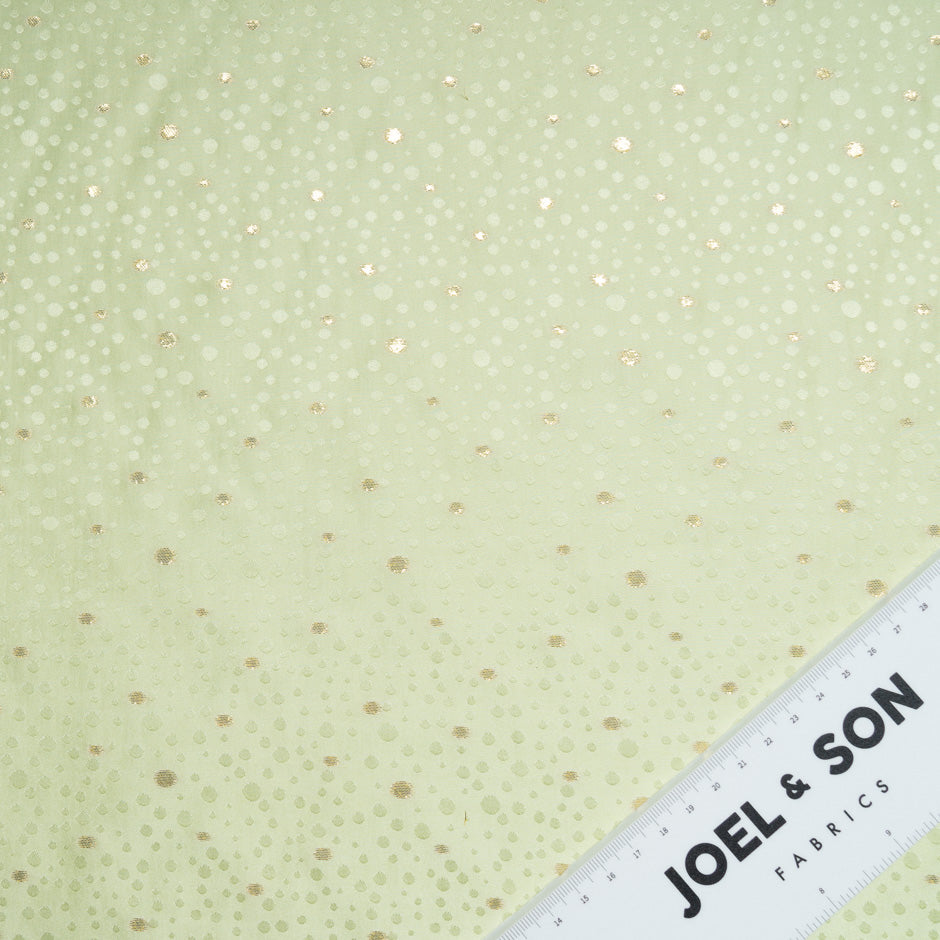 Green Metallic Spot Jacquard Silk