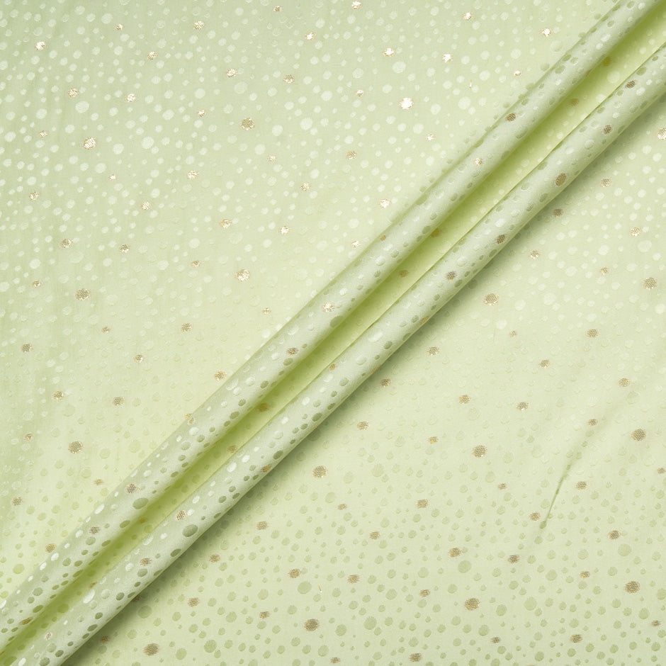 Green Metallic Spot Jacquard Silk