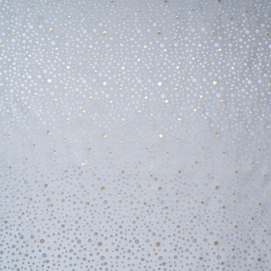 Soft Grey Metallic Spot Jacquard Silk