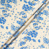 Blue Wild Floral Printed Cream Pure Silk Crêpe