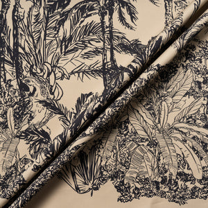 Jungle Printed Beige Stretch Cotton