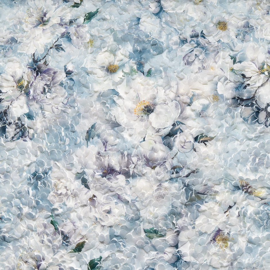 Floral Printed 3D Microfibre Embroidered Tulle