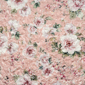 Floral Printed Pink 3D Microfibre Embroidered Tulle