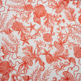 Coral Sea Themed Printed Pure Linen