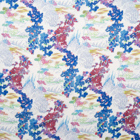Pink & Blue Floral Printed Pure Linen