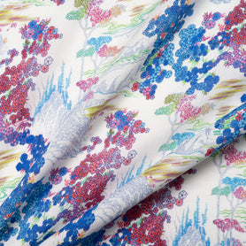 Pink & Blue Floral Printed Pure Linen