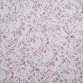 Delicate Pink Floral Printed Pure Linen