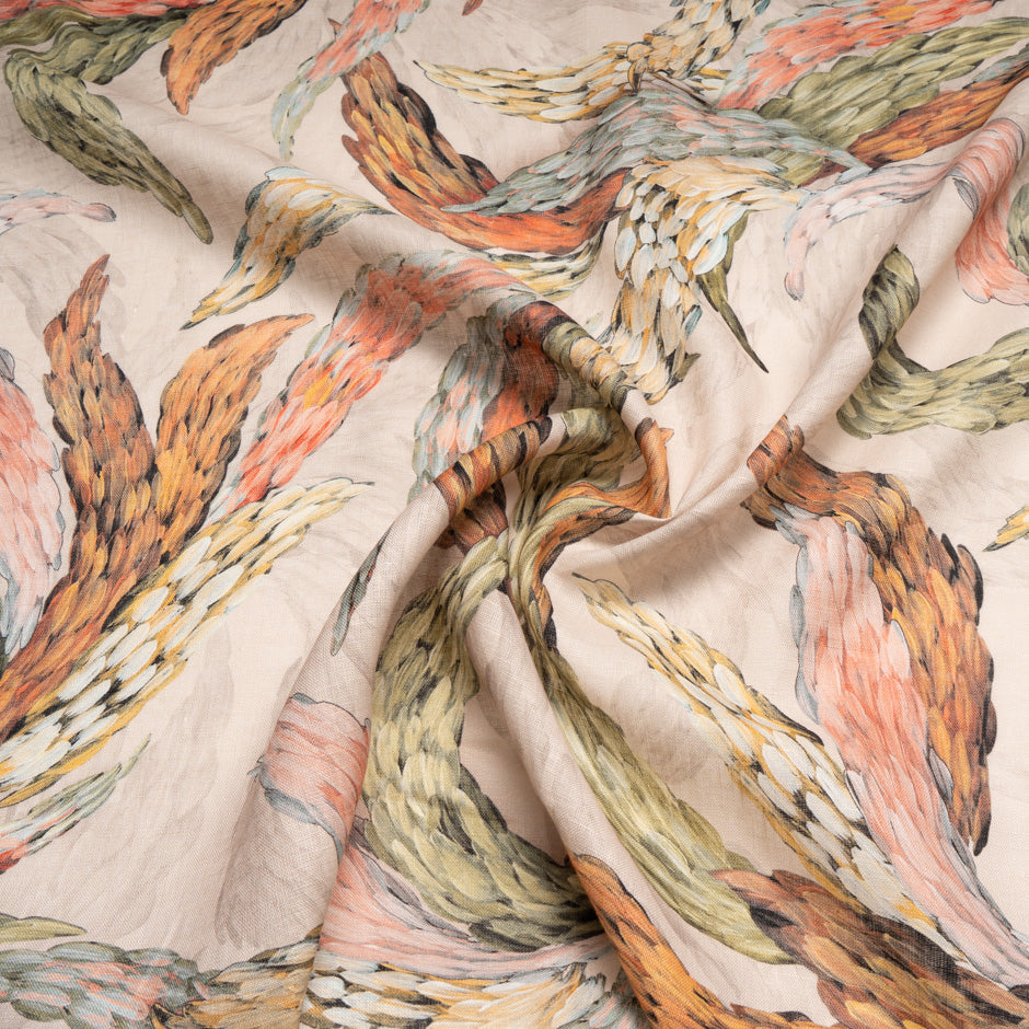 'Wheat Sheaf' Printed Pure Linen