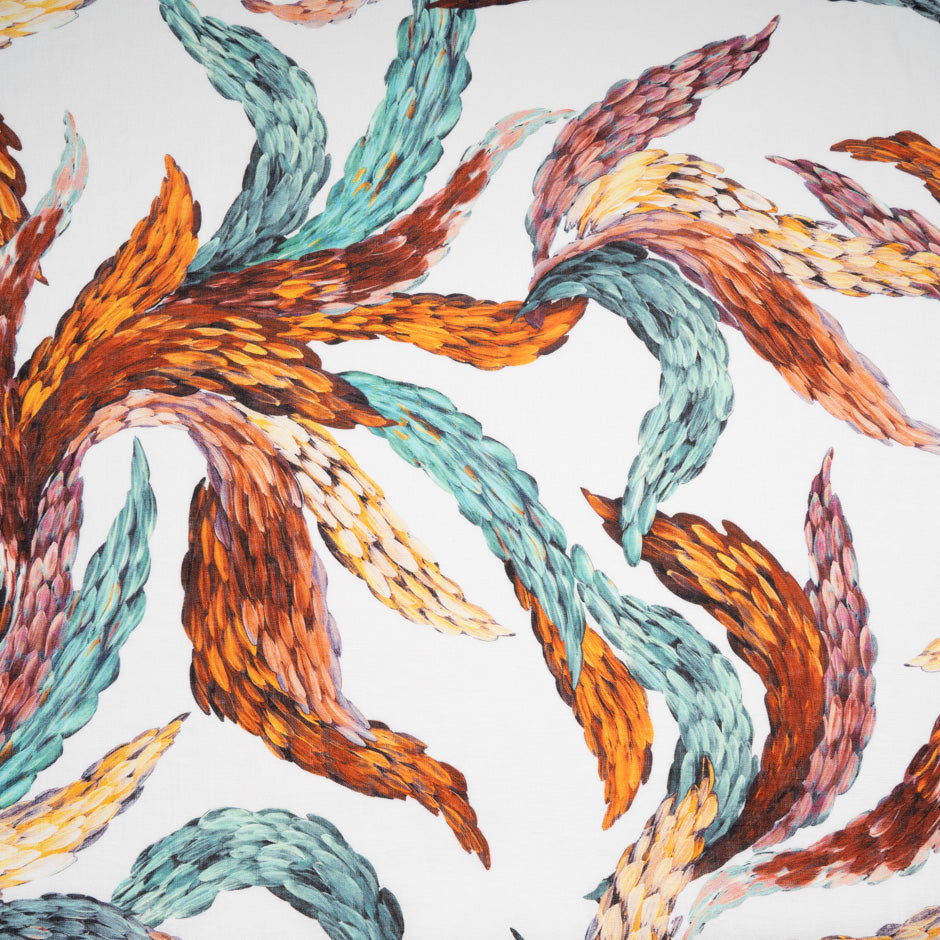 Multi 'Wheat Sheaf' Printed Pure Linen