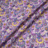 Purple & Yellow Retro Floral Printed Pure Linen