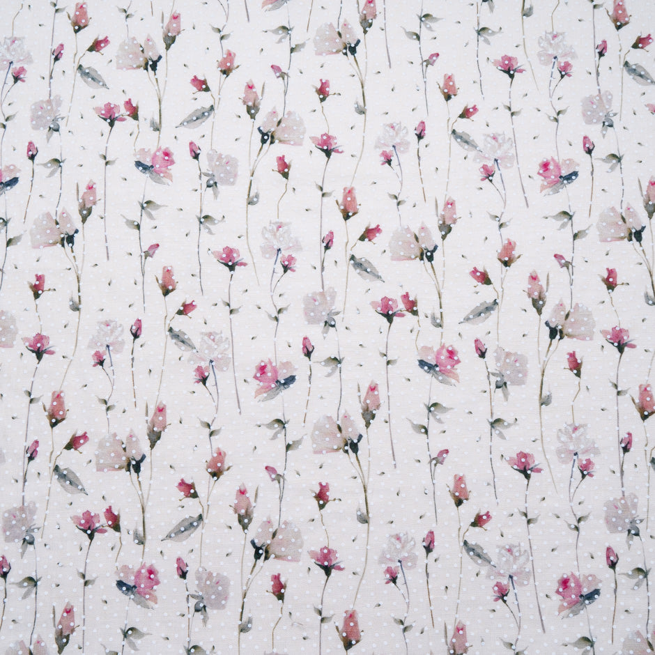 Pale Peach Floral Vision Printed Linen