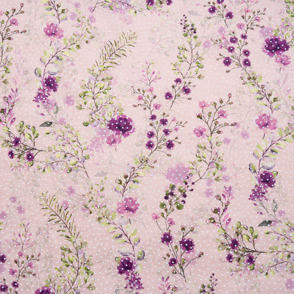 Magenta Floral Vision Printed Pink Linen