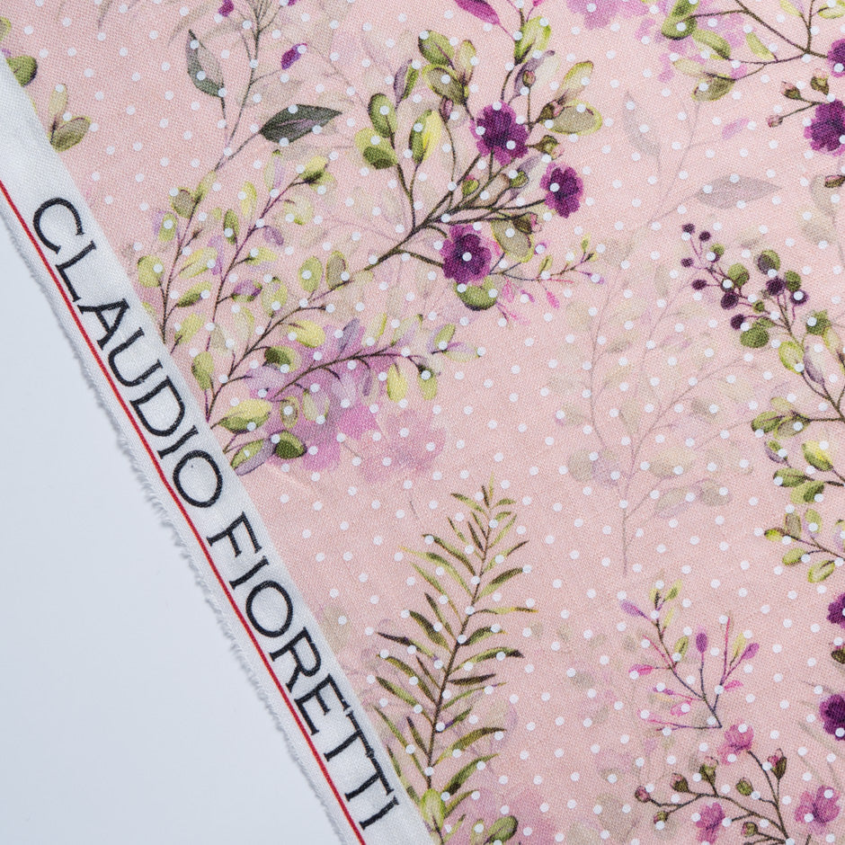 Magenta Floral Vision Printed Pink Linen