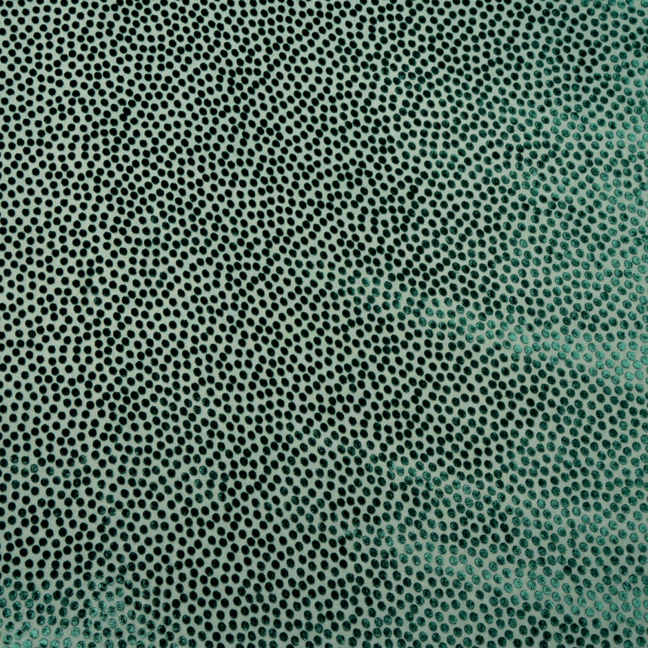Dark Bottle Green Spotted Devoré Velvet