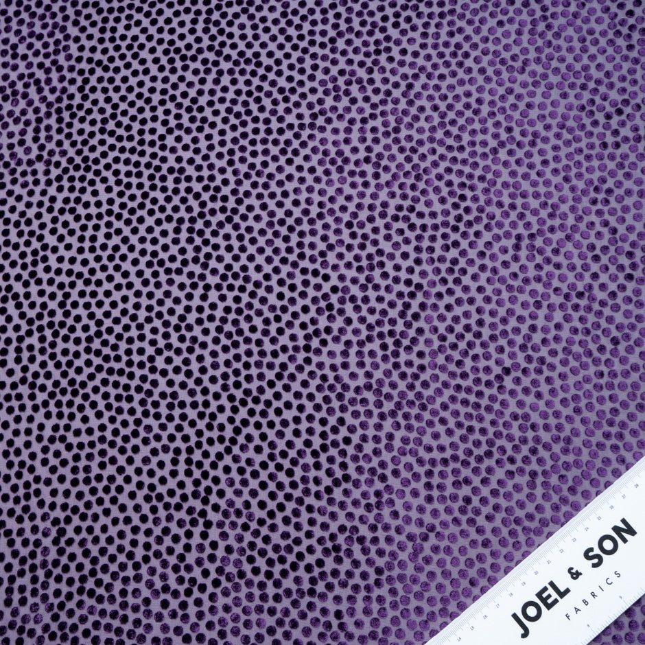 Dark Purple Spotted Devoré Velvet