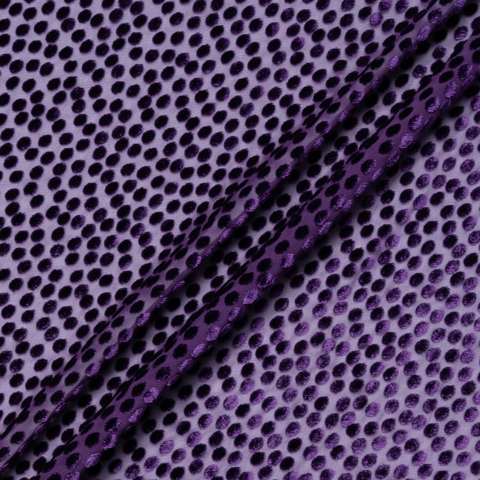 Dark Purple Spotted Devoré Velvet