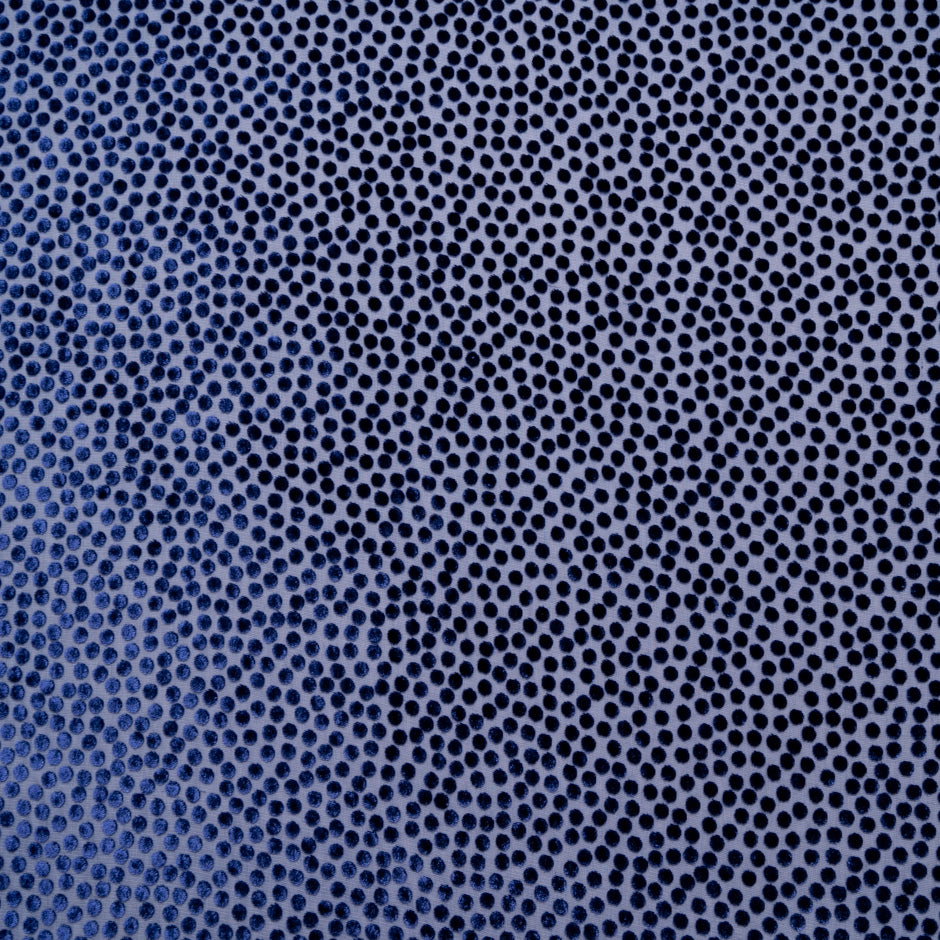 Midnight Blue Spotted Devoré Velvet