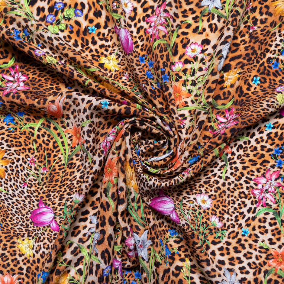 Floral & Animal Printed Silk Crêpe de Chine