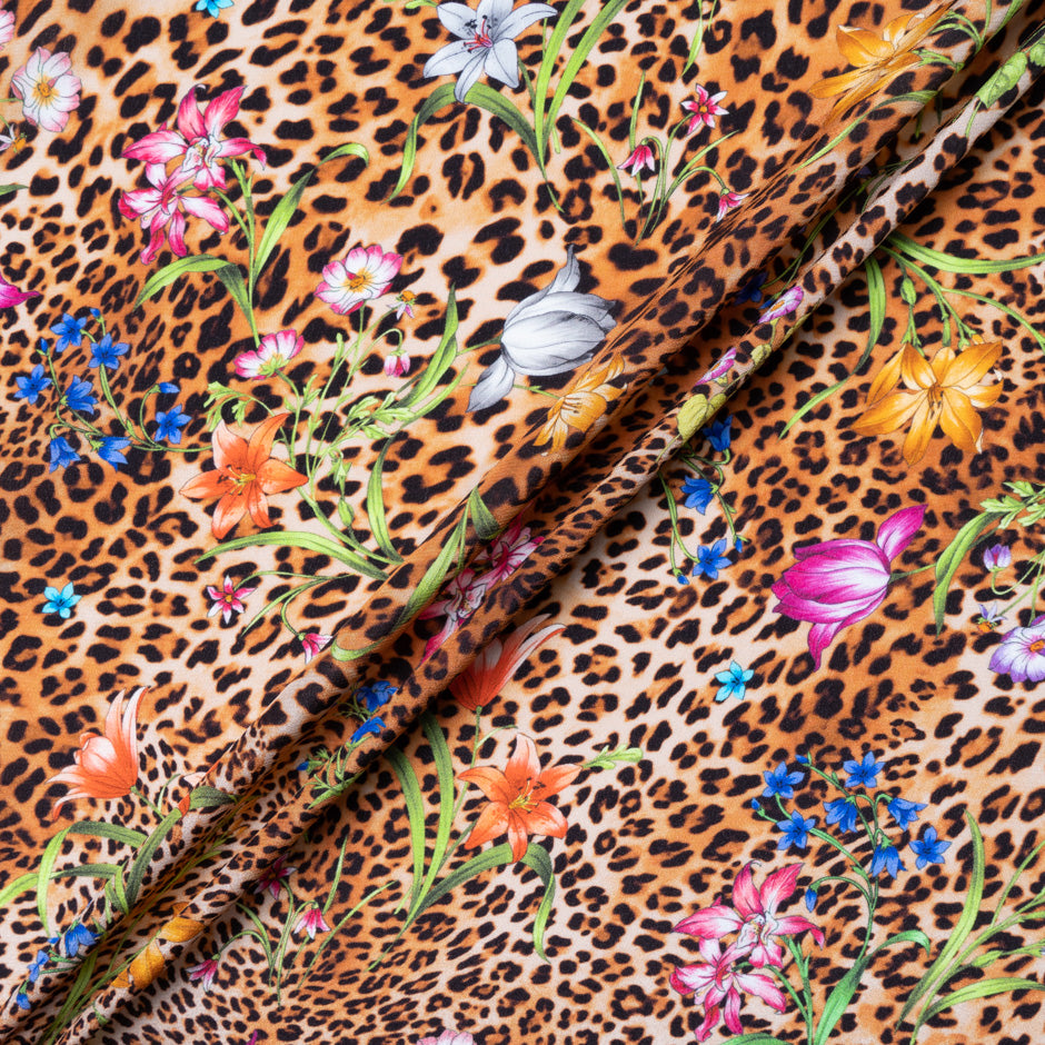 Floral & Animal Printed Silk Crêpe de Chine