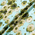 Green Floral Printed Blue Silk Jacquard