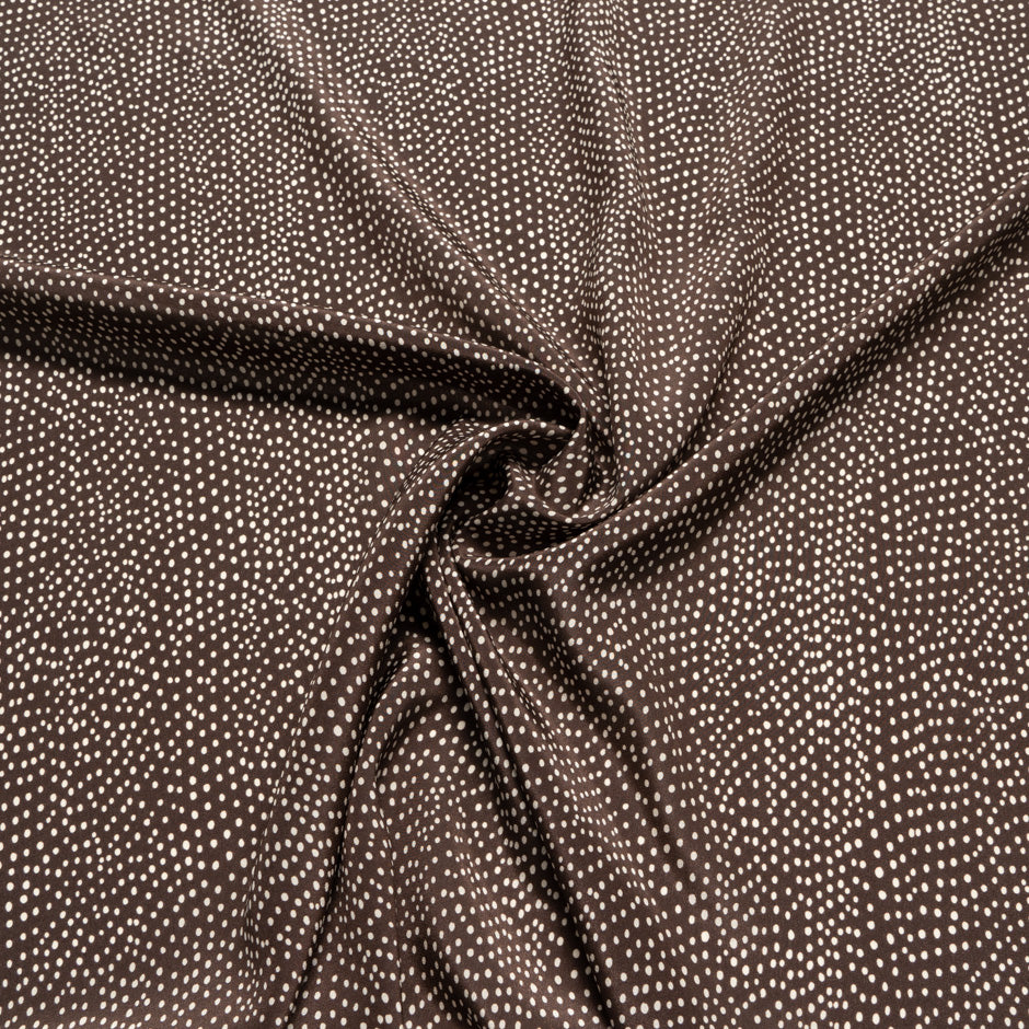 Brown Spotted Silk Crêpe de Chine
