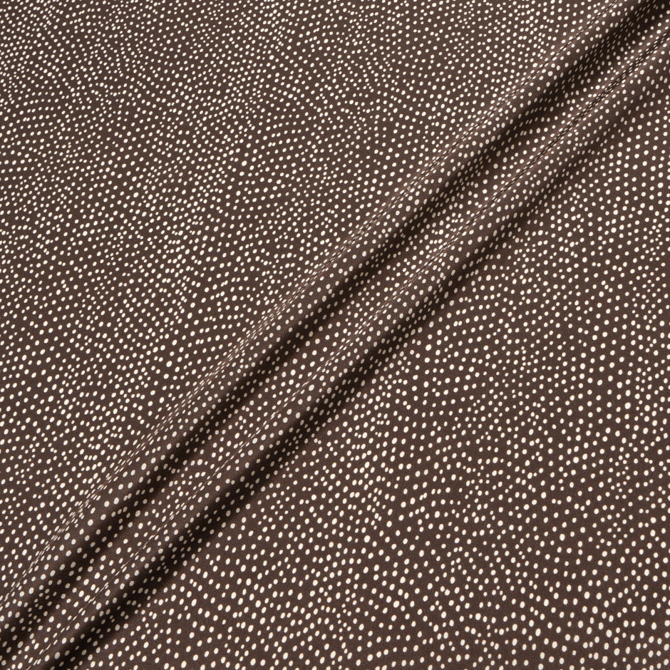 Brown Spotted Silk Crêpe de Chine