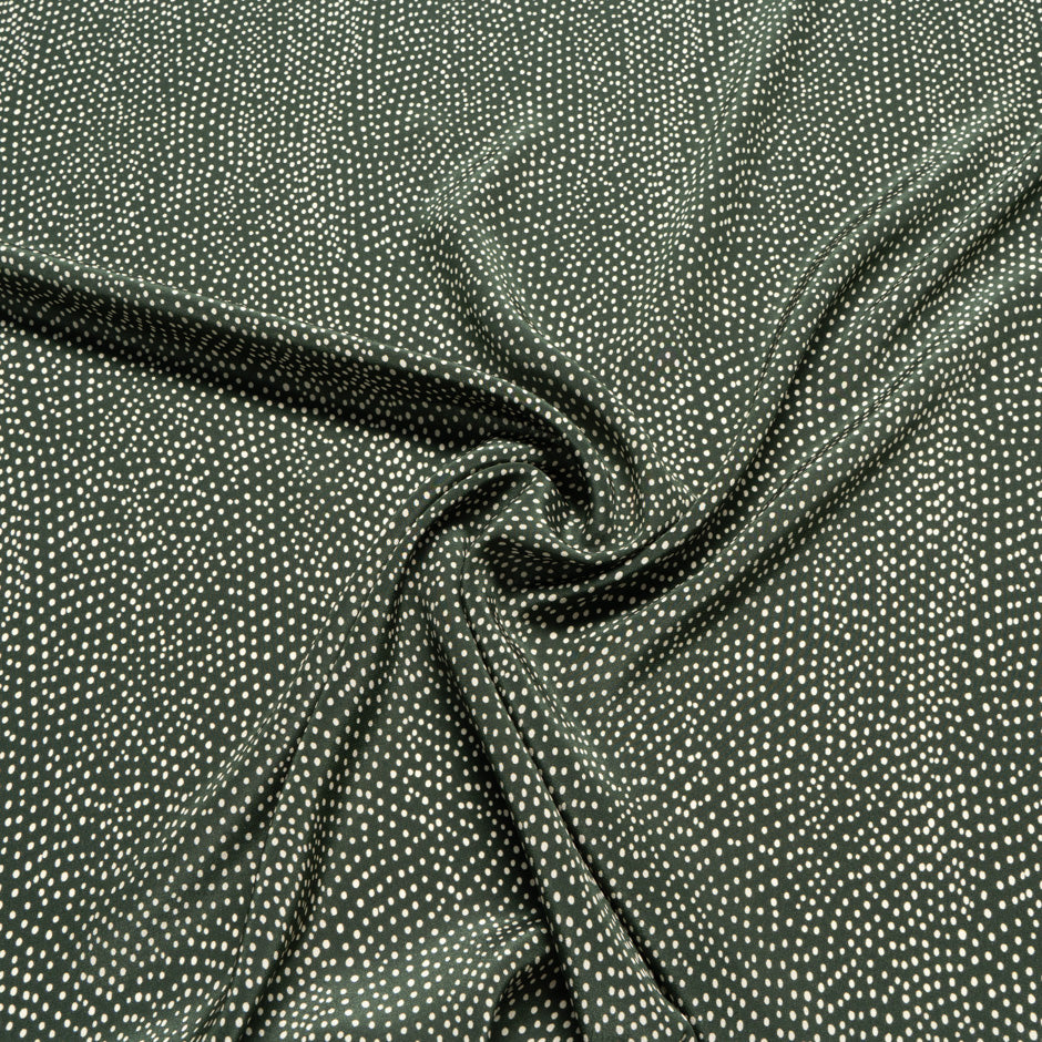Bottle Green Spotted Silk Crêpe de Chine