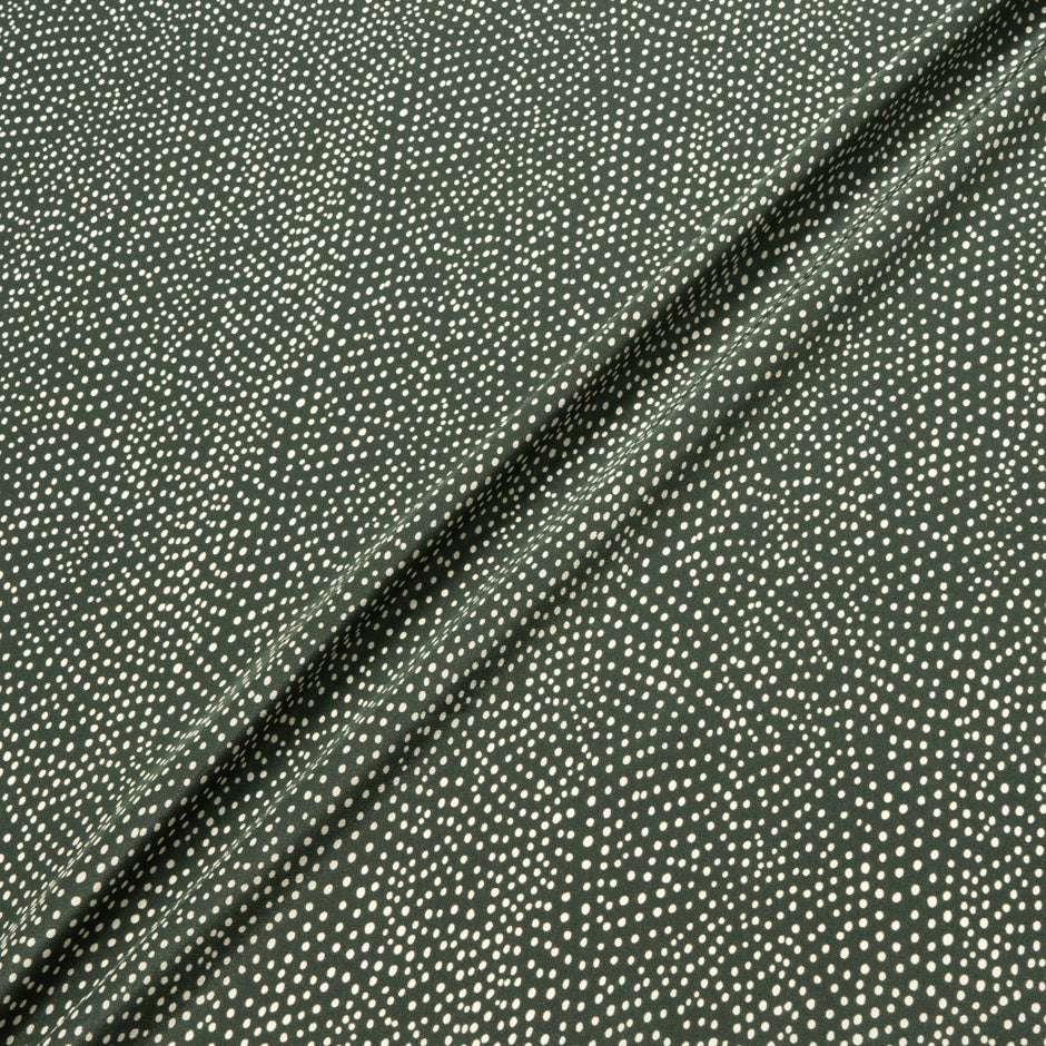 Bottle Green Spotted Silk Crêpe de Chine