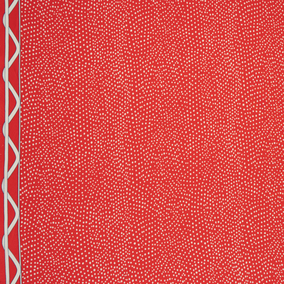 Bright Red Spotted Silk Crêpe de Chine