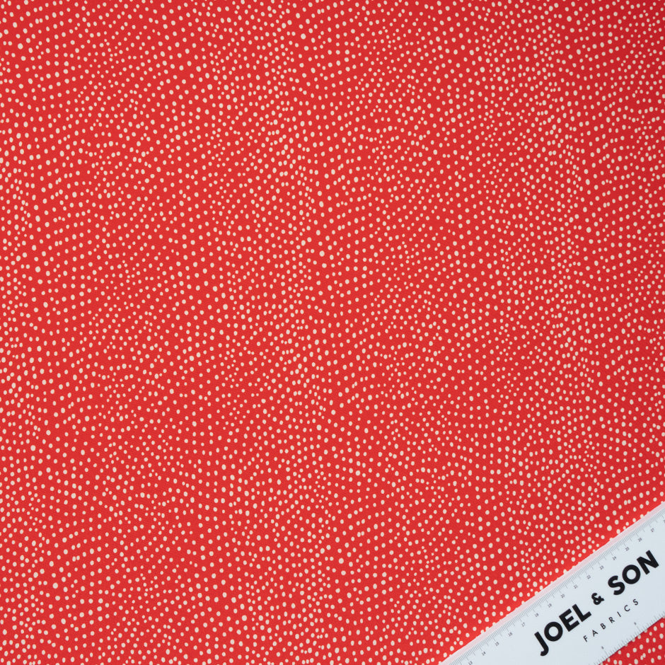 Bright Red Spotted Silk Crêpe de Chine