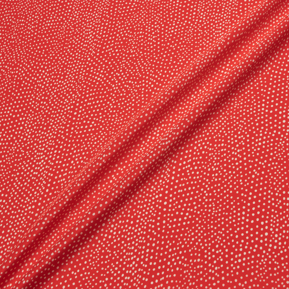 Bright Red Spotted Silk Crêpe de Chine