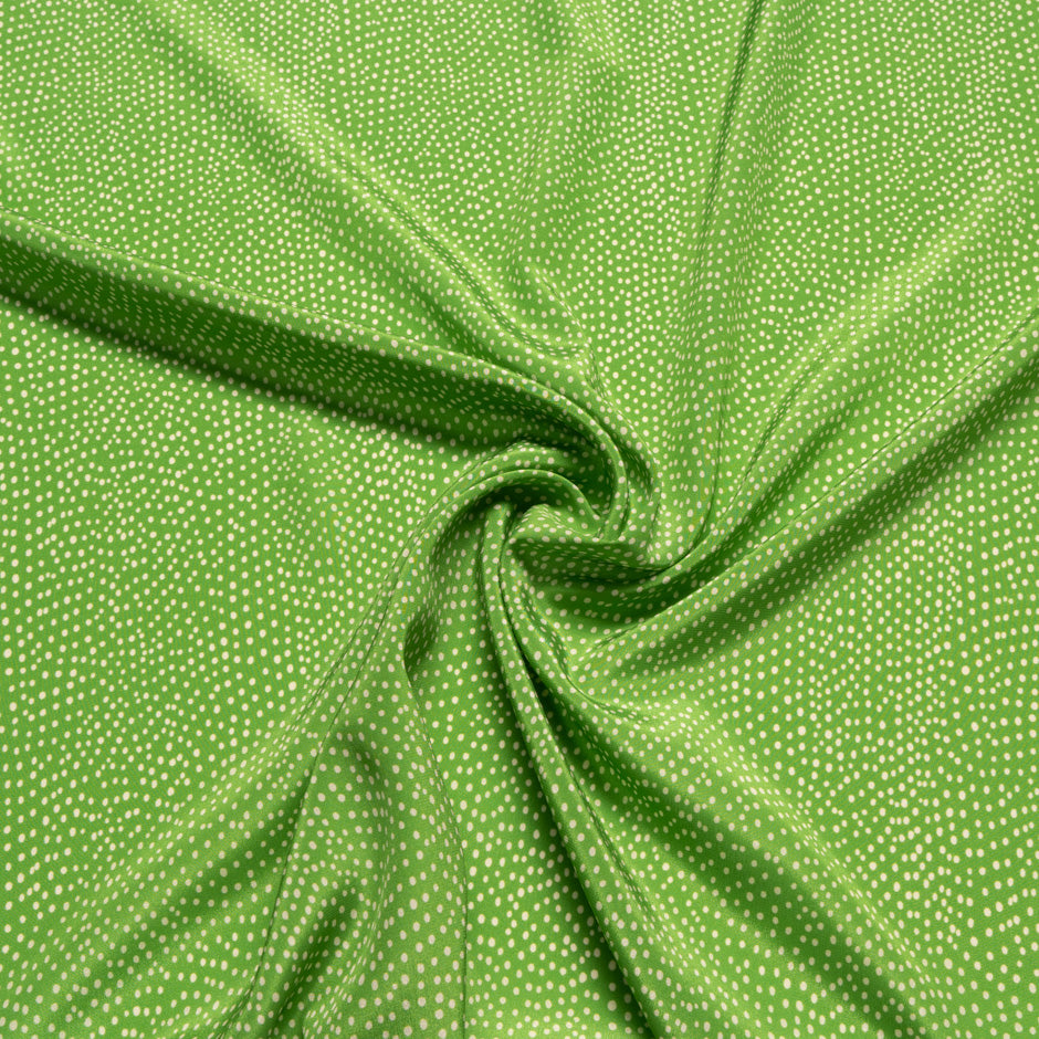 Apple Green Spotted Silk Crêpe de Chine
